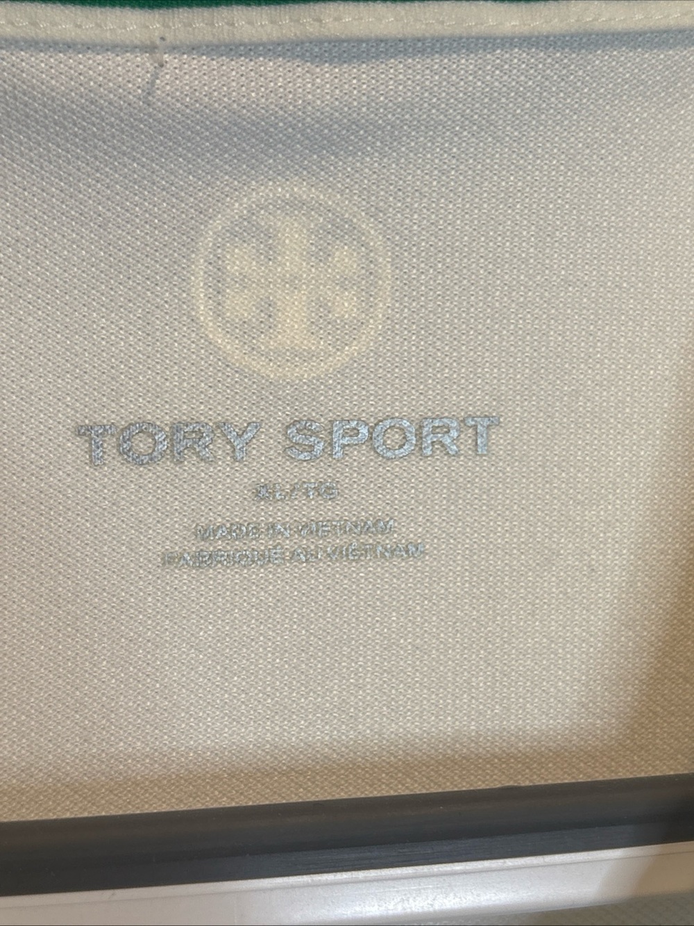 Tory Sport White Polo with Green-Trim Collar and Sleeve Stripes - Picture 4 of 8